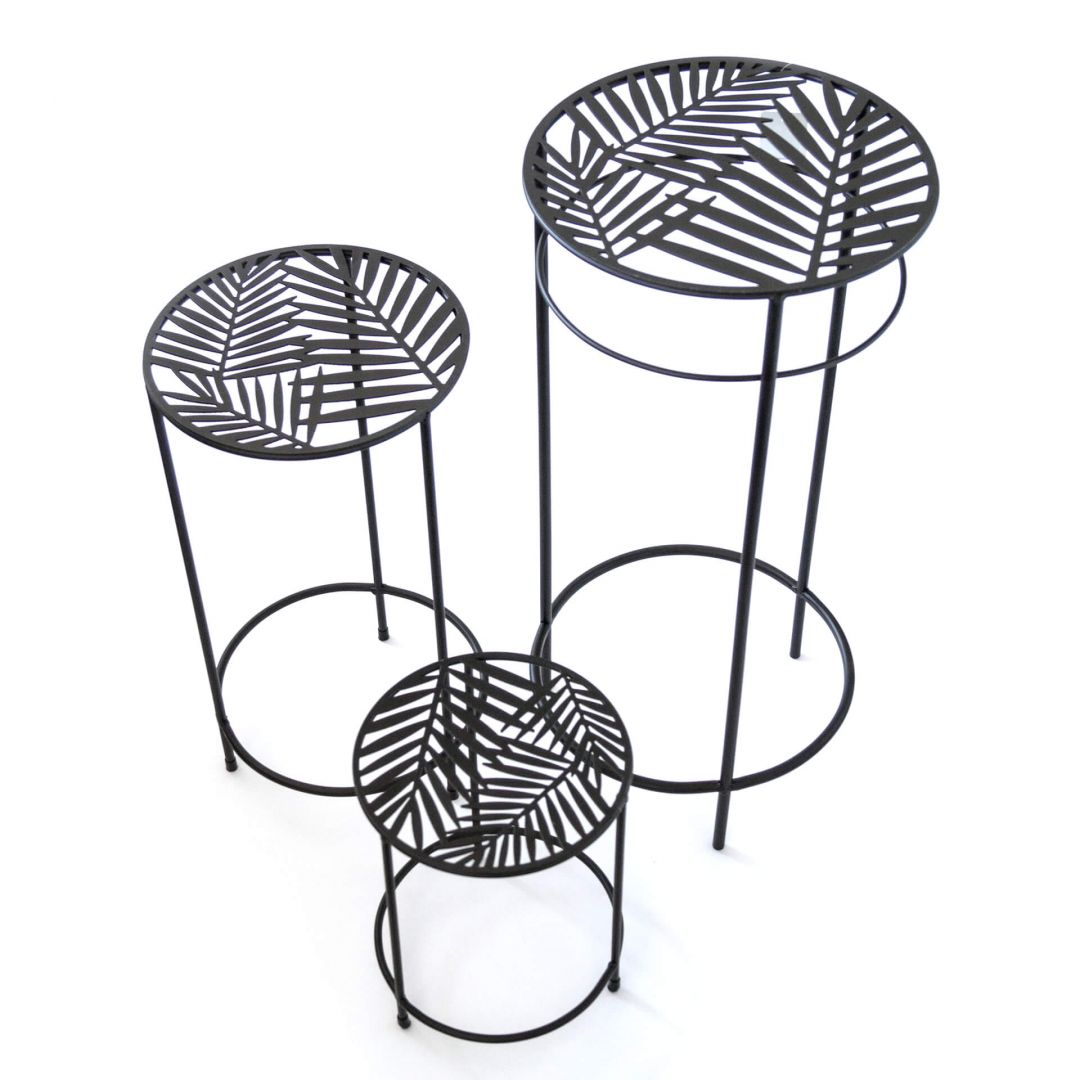 Blumentreppe Beistelltisch Gartendeko Rund 3er-Set