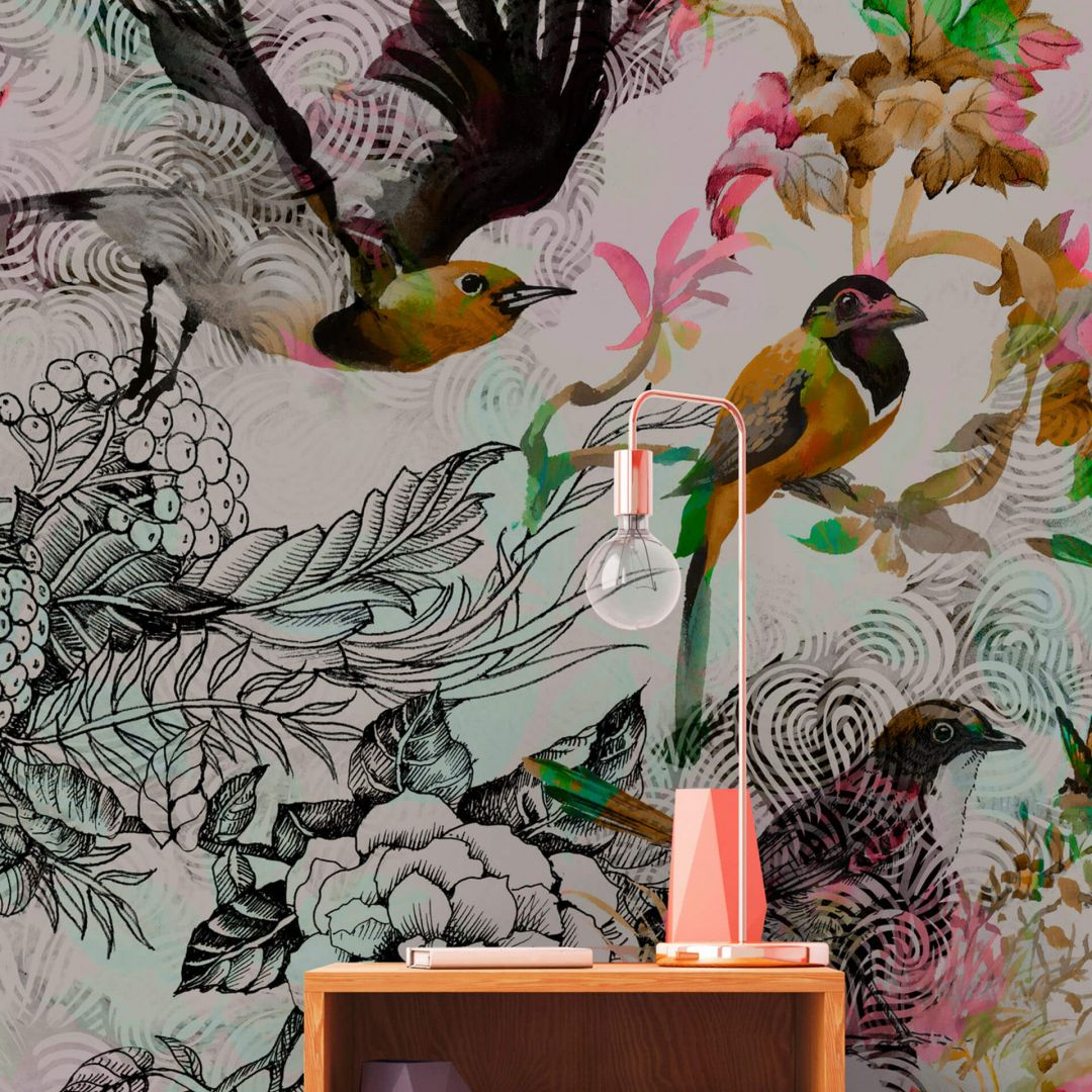 Livingwalls Fototapete Walls by Patel funky birds 1