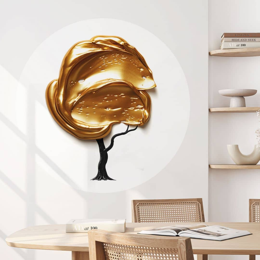 Wandtattoo Baum mit goldener 3D-Krone - Mielu