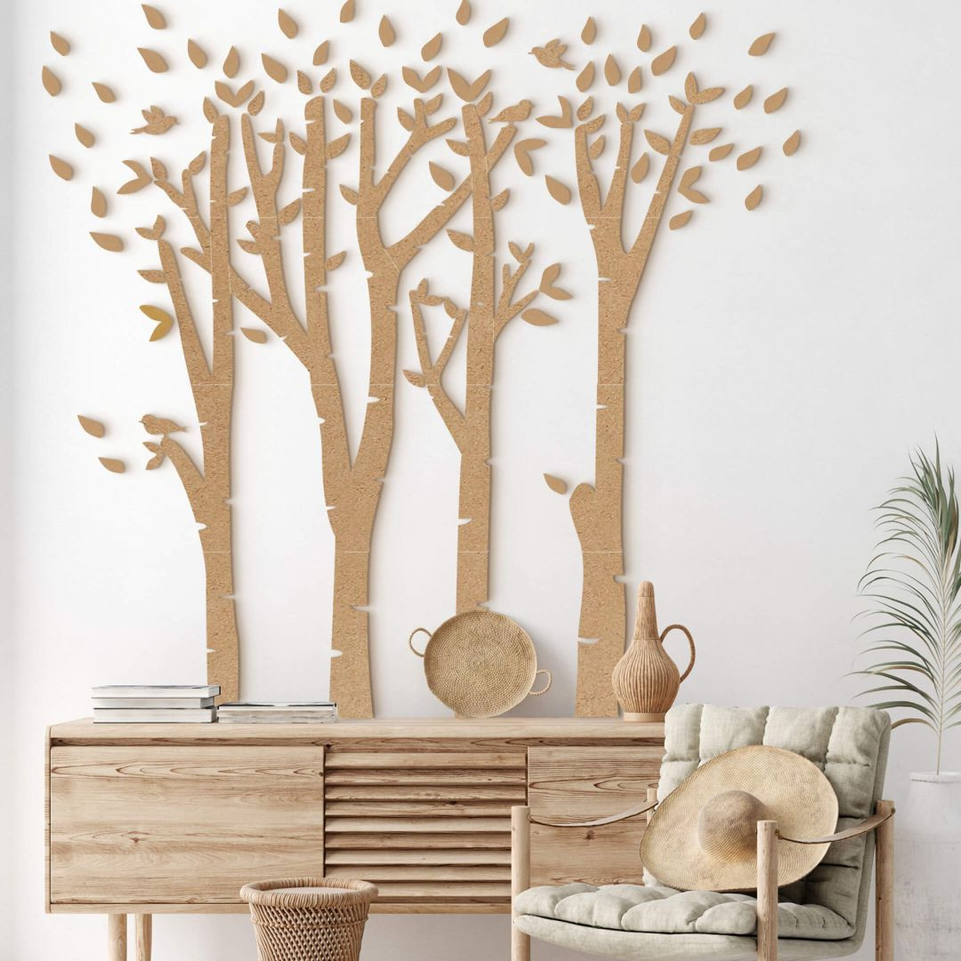 Deko Blätter Birken Baum Wald - Erweiterungs-Set