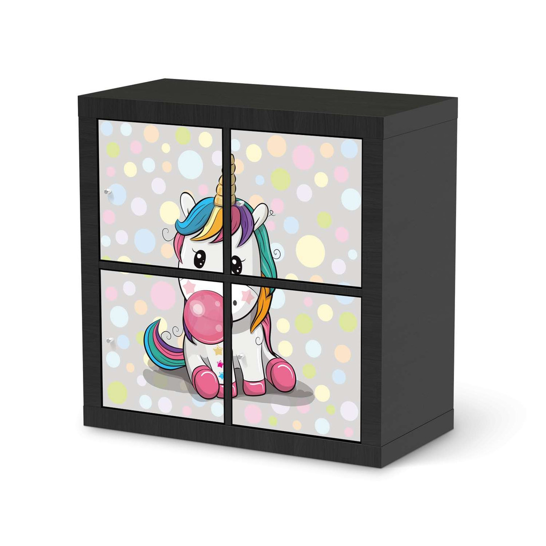 Klebefolie IKEA Kallax Regal 4 Türen Rainbow das Einhorn