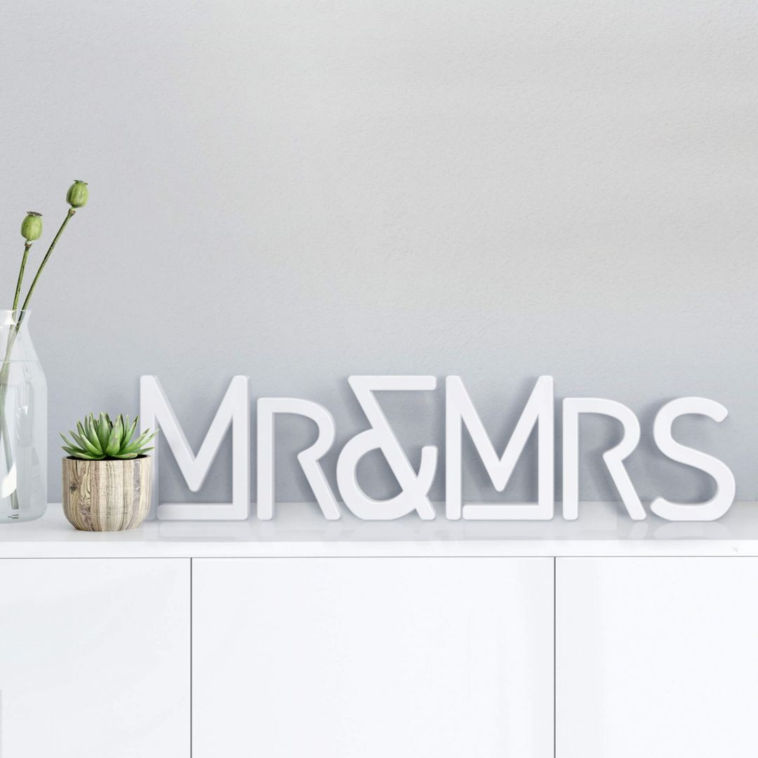 Dekobuchstaben 3D Mr & Mrs -Modern- - trenddeko.ch