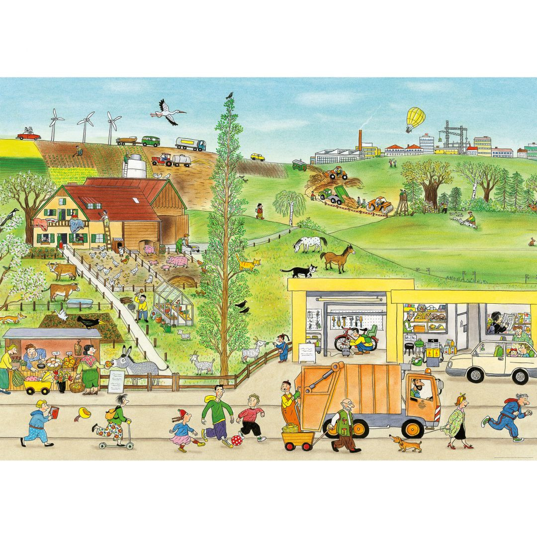 Fototapete Wimmel Bauernhof im Frühling - trenddeko.ch