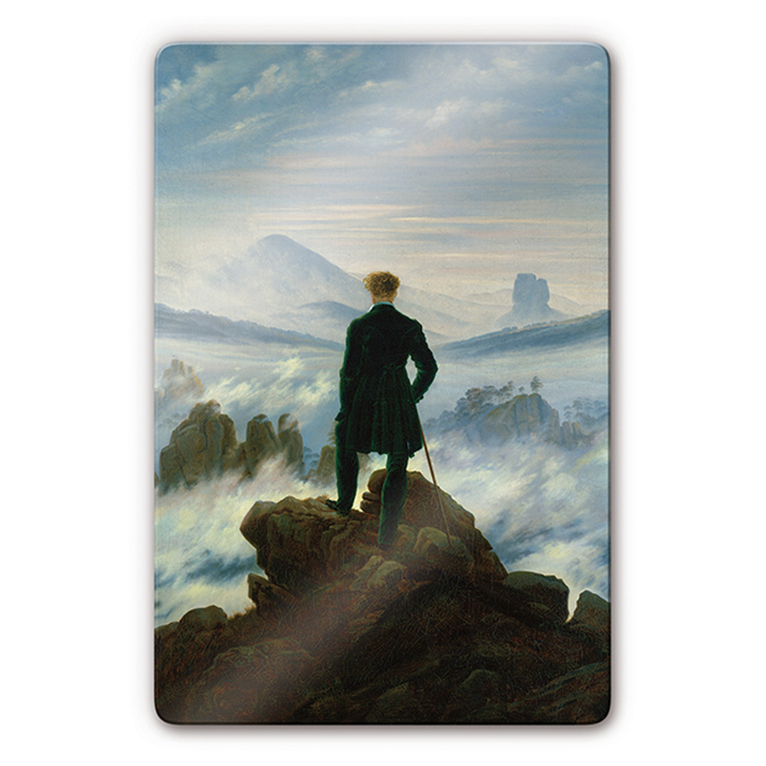 Glasbild Friedrich - Der Wanderer über dem Nebelmeer