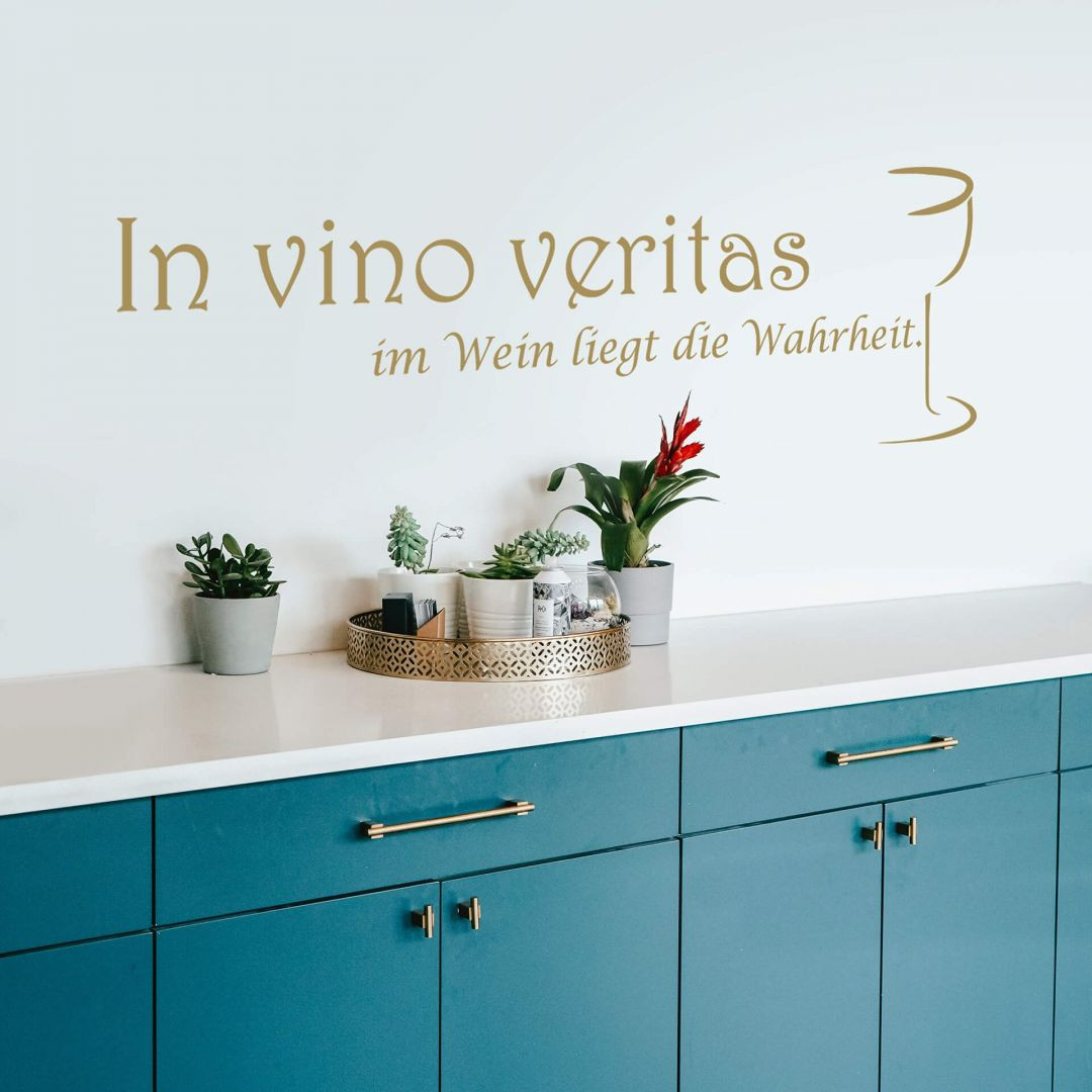 Wandtattoo In vino veritas - im Wein liegt die Wahrheit