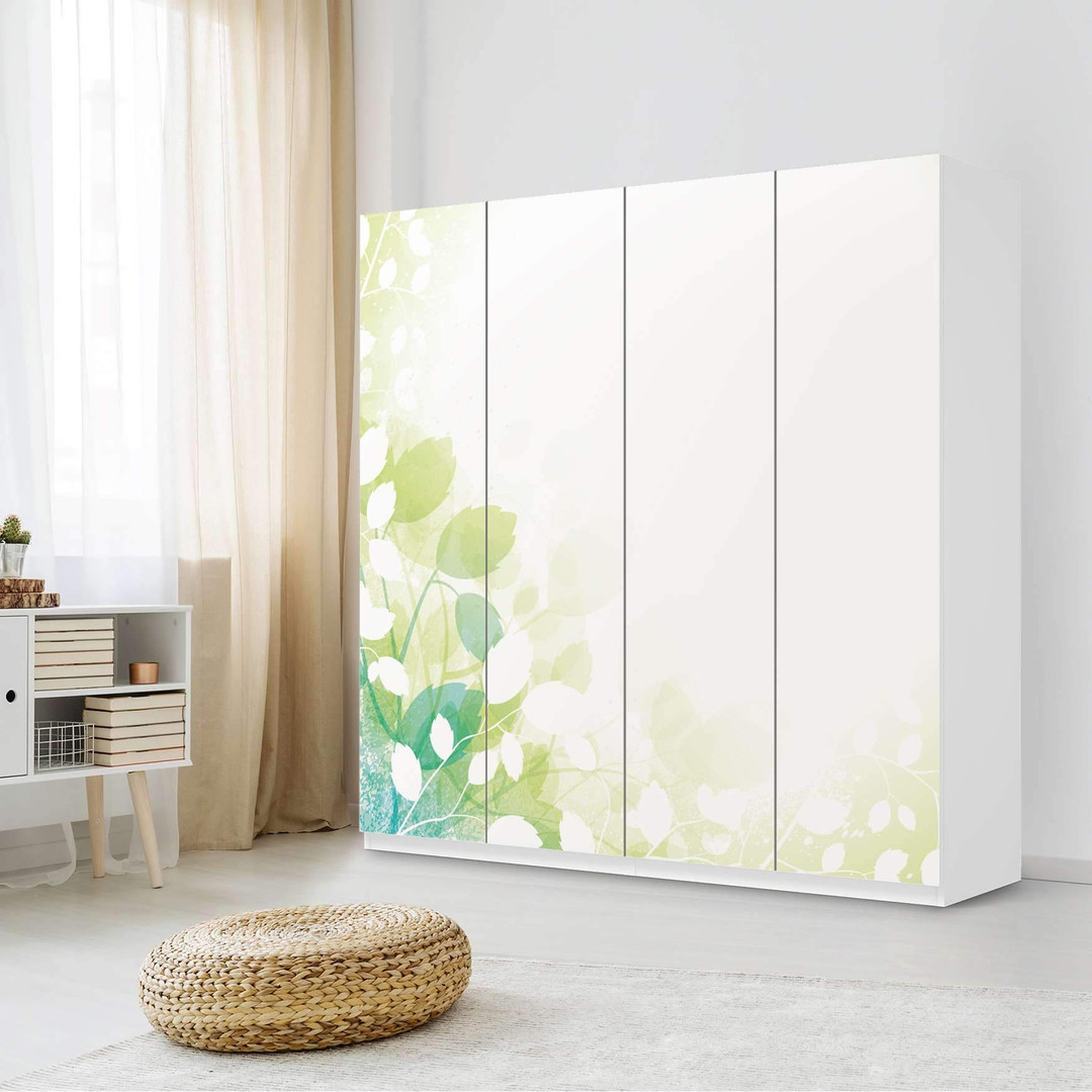 Klebefolie IKEA Pax Schrank 201cm Höhe 4 Türen Flower Light
