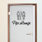 Tür-Tattoo „Pipi Lounge“ – Hauchdünn & Abziehbar | 45x30 Cm | In 40 Farben & 3 Größen