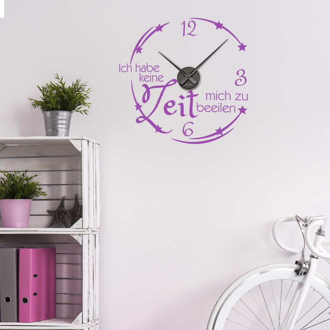 Wandtattoo + Uhr Ich habe keine Zeit