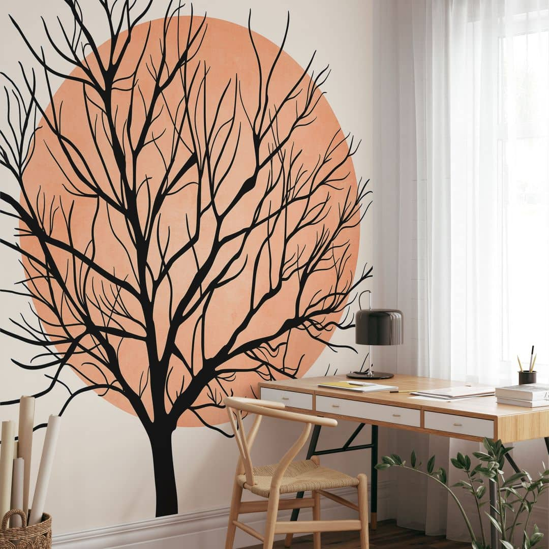 Fototapete Apricotfarbene Sonne - Kubistika