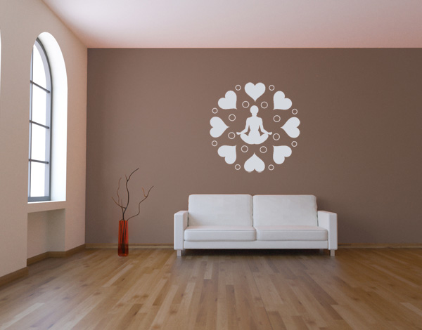 Wandtattoo Yoga-Mandala 20x20cm, creme, wie Beispielbild