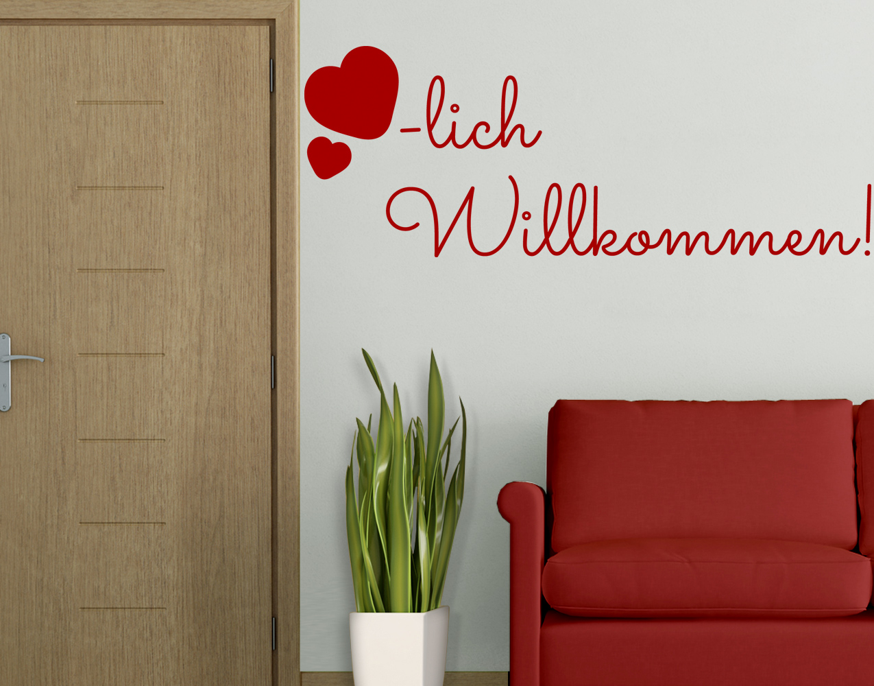Wandtattoo Herzlich Willkommen