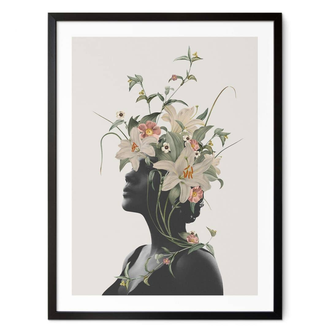 Poster Frida Floral Studio - Frauensilhouette mit Lilienblüten
