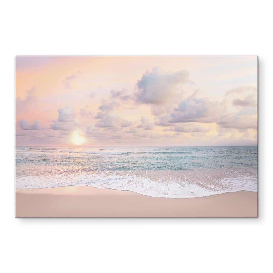 Acrylglasbild Sonnenuntergang über Strand und Meer - Sisi & Seb