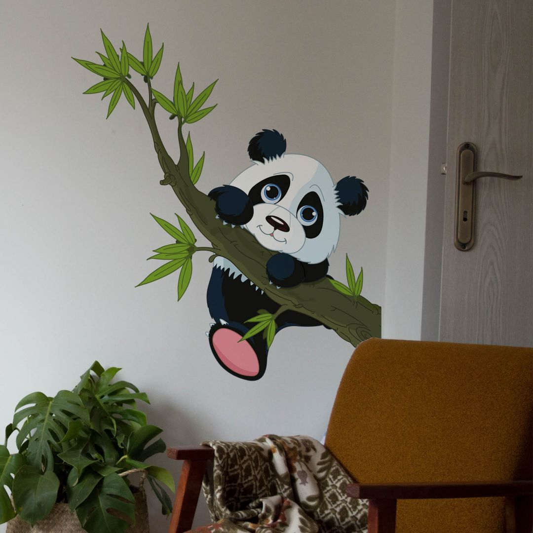 Wandsticker Kletternder Panda