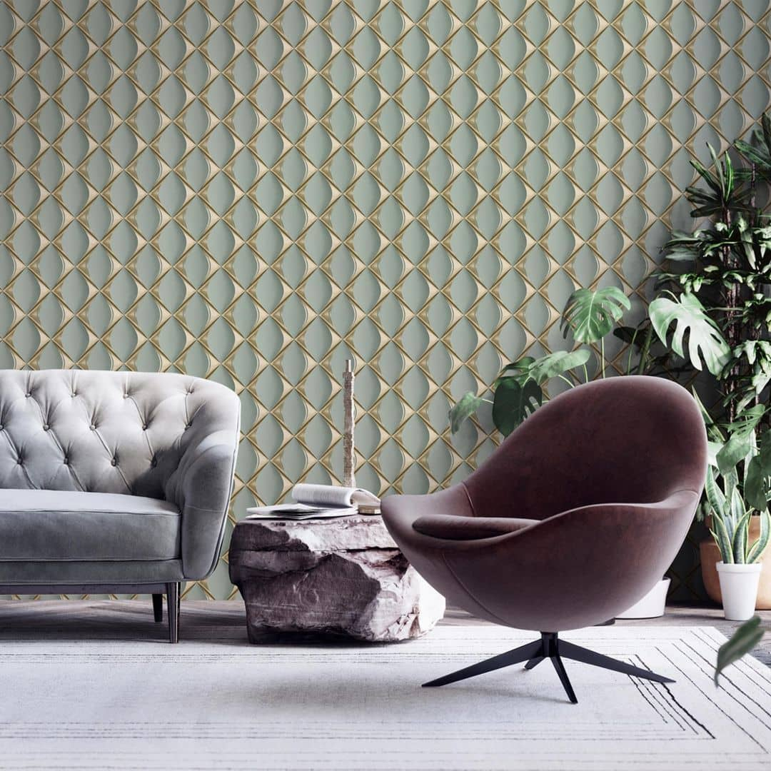 Livingwalls 3D Tapete My Home My Spa Vliestapete Feminine Powdery Home eukalyptus, gold