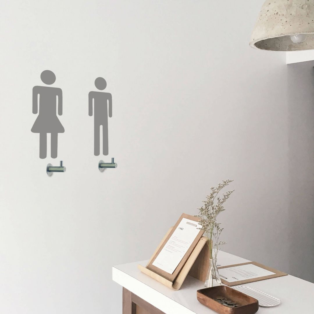Wandtattoo Her His + 3 Haken