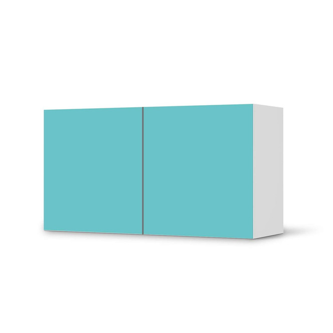 Folie IKEA Besta Regal 2 Türen (quer) - Türkisgrün Light- Bild 1