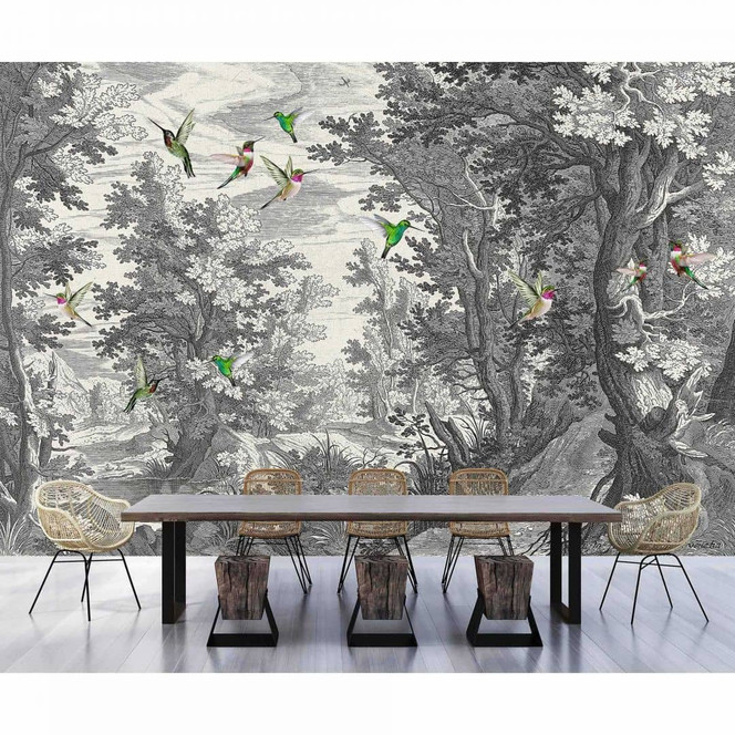 Livingwalls Fototapete Walls by Patel 3 Fancy Forest 1 grau, grün - Bild 1