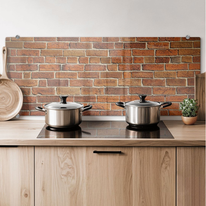 Spritzschutz Ziegelsteinmauer - Panorama