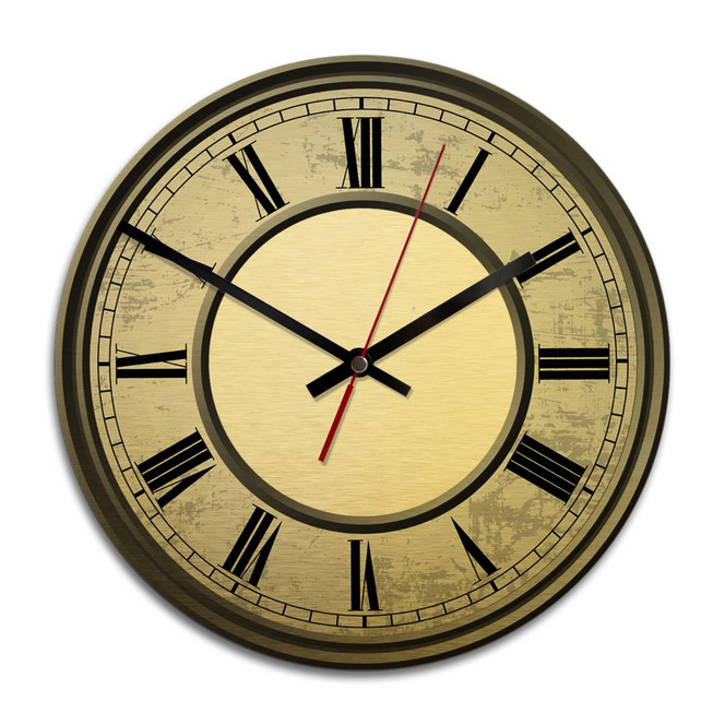 Wanduhr Alu-Dibond-Goldeffekt - Vintage 03 - Ø 28cm - Bild 1