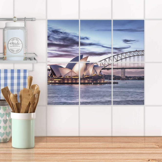 Fliesenaufkleber hoch - Sydney - 6er Set