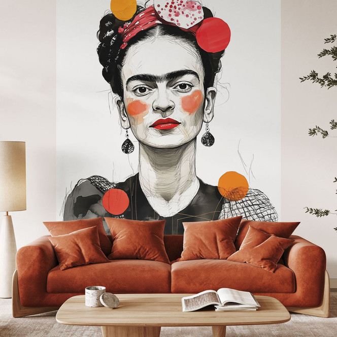 Fototapete Frida Kahlo Pop-Art Porträt - Jaszke