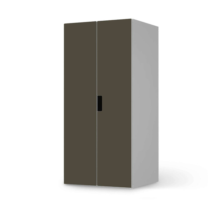 Möbelfolie IKEA Stuva / Malad Schrank - 2 grosse Türen - Braungrau Dark- Bild 1