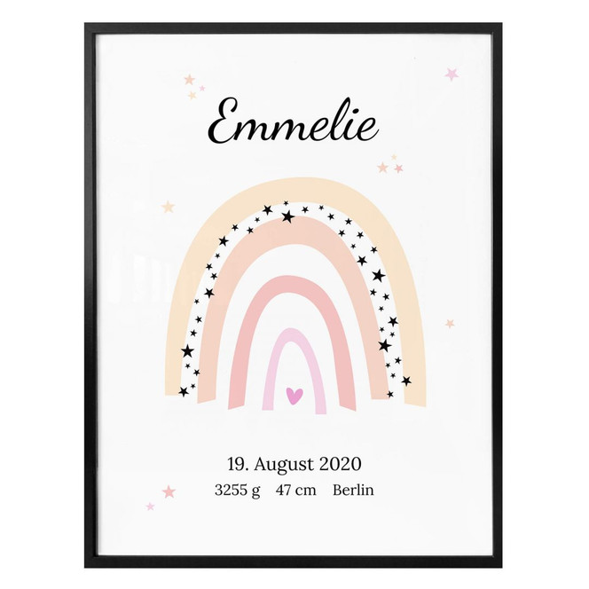 Personalisiertes Poster Regenbogen - rosa