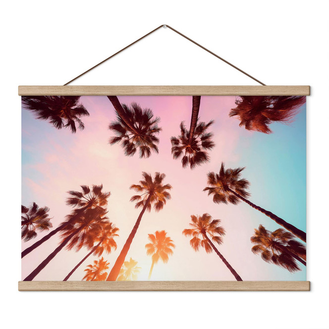 Stoffbild California Dreaming mit Palmen-Blick - Hugonnard