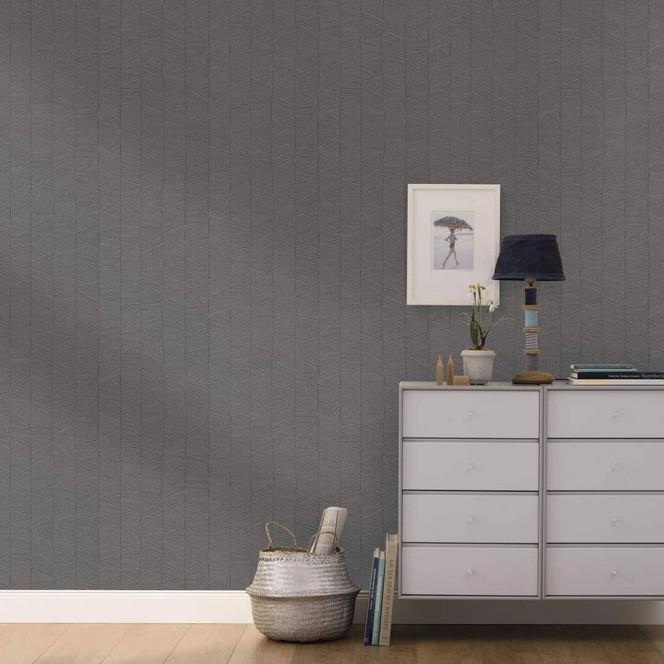 Vliestapete Struktur Modern in Schwarz