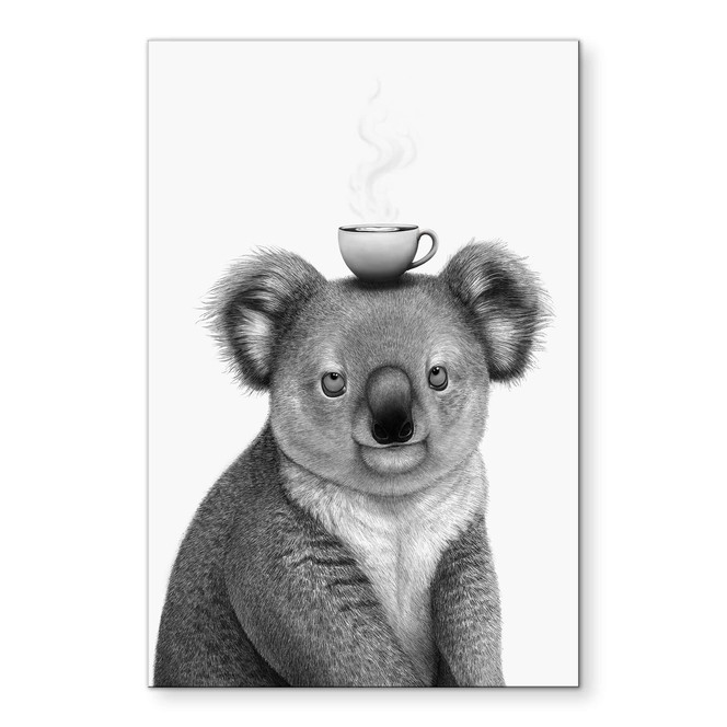 Wandbild Koalabär mit Kaffee - Korenkova - Alu-Dibond