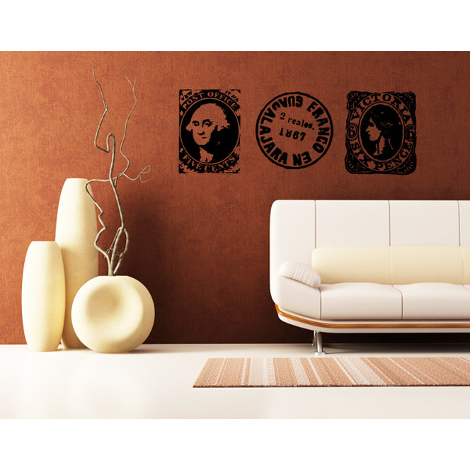 Wandtattoo Antike Briefmarken II