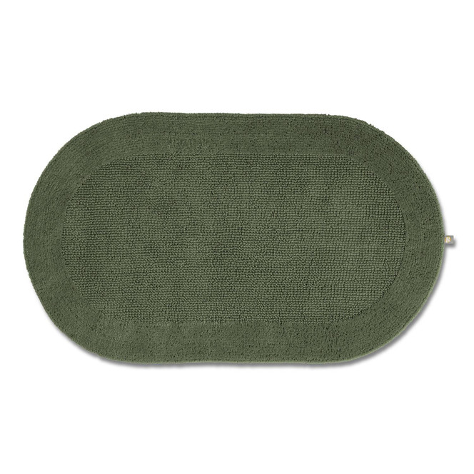 Exquisit Badteppich Oval Wunschmass in Olive 404