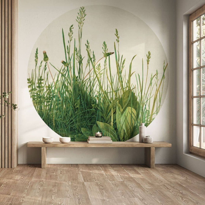 Fototapete Dürer - Das grosse Rasenstück - Rund - Selbstklebend/Vlies