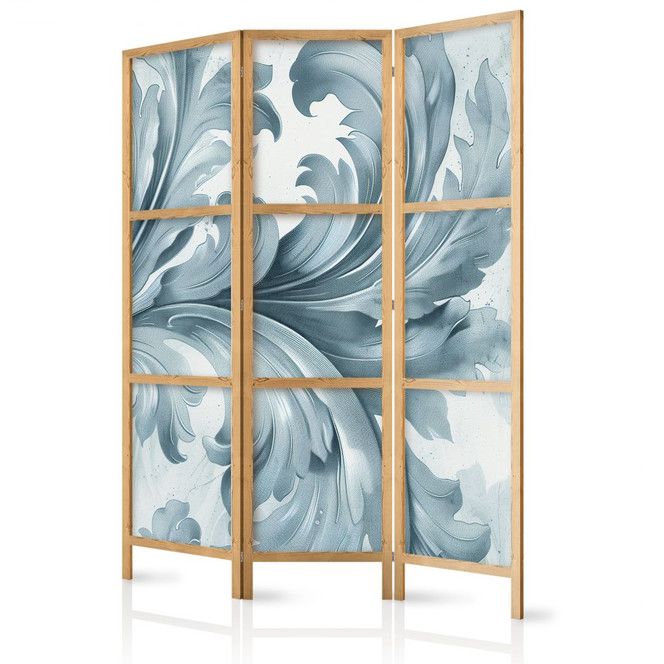 Japanischer Paravent, Raumteiler freistehend, Trennwand - Botanical Motif: Leaves and Vines, Sandy Colors