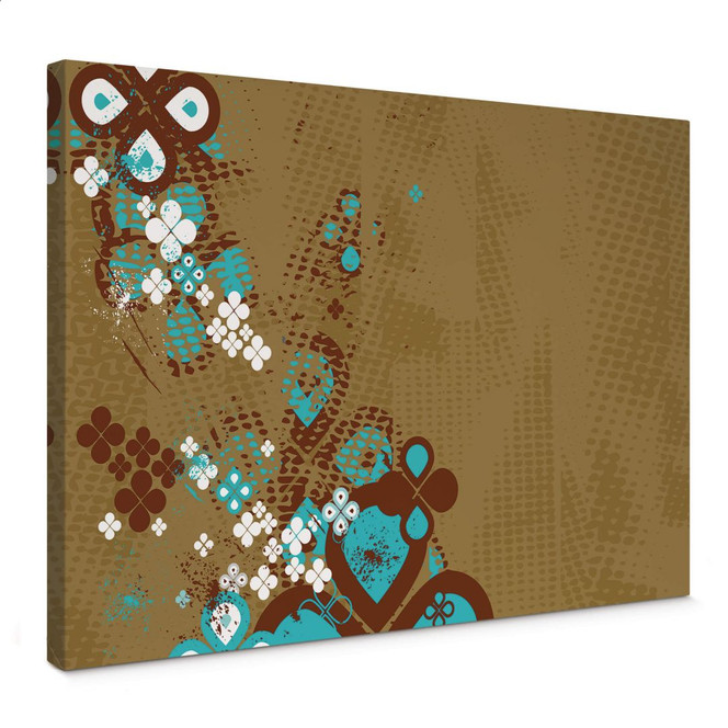 Leinwandbild Retro-Blumen 1970