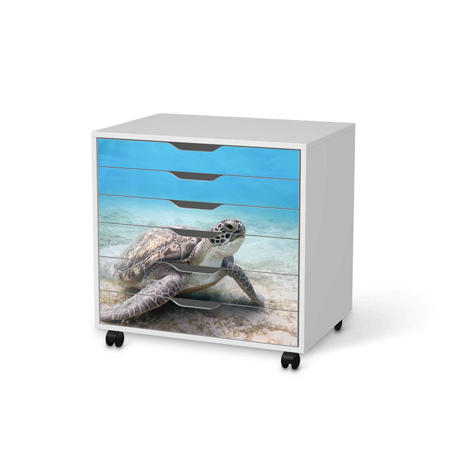 Möbelfolie IKEA Alex Rollcontainer 6 Schubladen - Green Sea Turtle- Bild 1