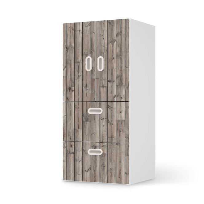 Möbelfolie IKEA Stuva / Fritids - 2 Schubladen und 2 kleine Türen - Dark washed- Bild 1