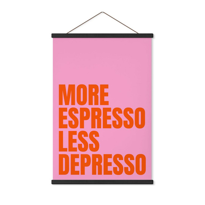 Spruch Stoffbild More Espresso less Depresso - Fritsch
