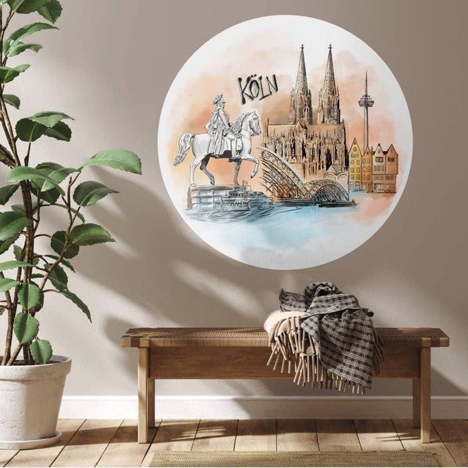 Wandtattoo Love your City - Köln - Rund