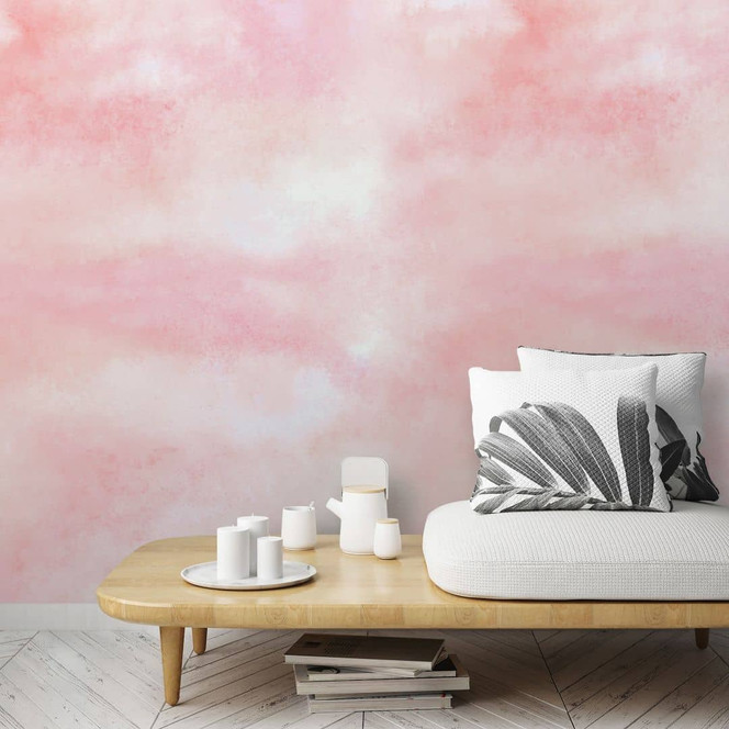 Fototapete mit Himmel und Wolken, Rosa Uni 2.70 x 2.12 m