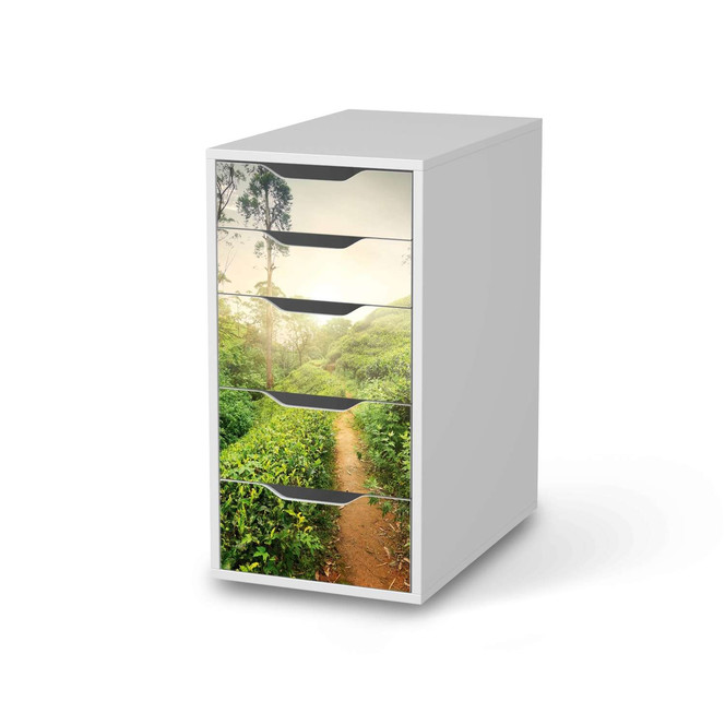 Klebefolie IKEA Alex 5 Schubladen - Green Tea Fields- Bild 1