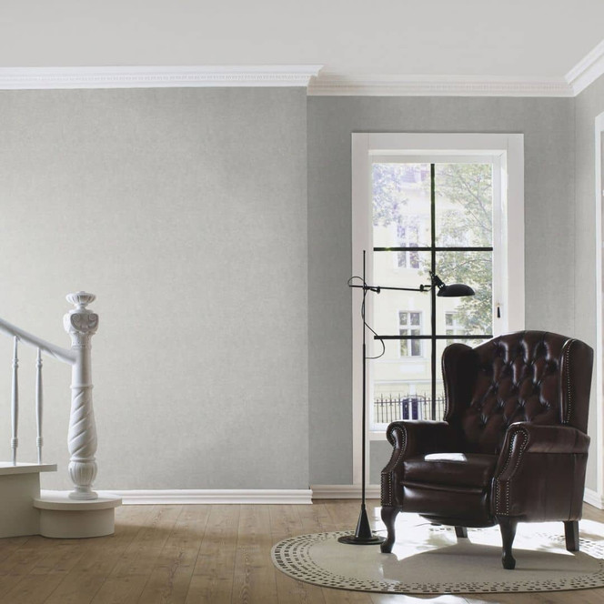 Rasch Vliestapete, Unitapete Welcome Home nebelgrau