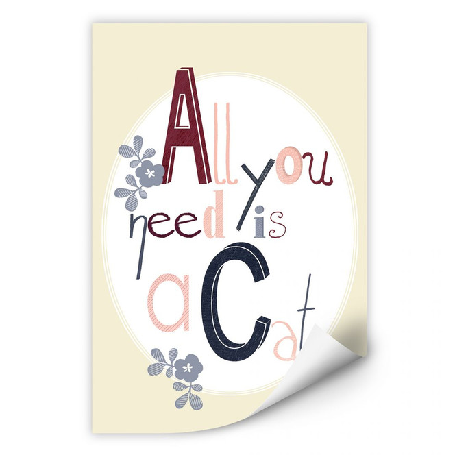 Wallprint Loske - All you need is a Cat
