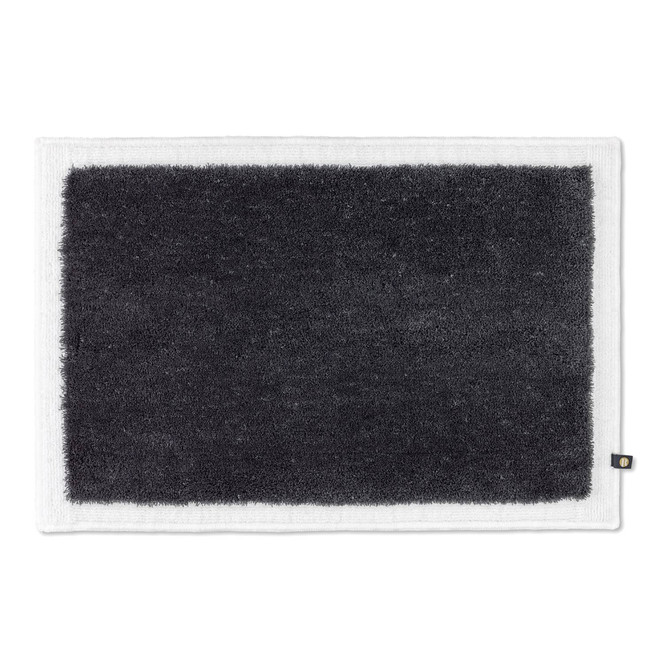 Frame Badteppich Wunschmass in Zink/Weiss 1015