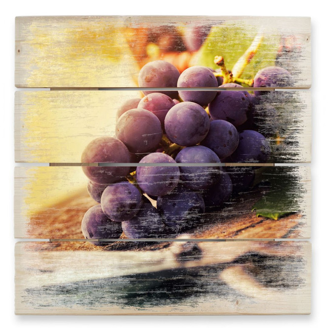 Holzbild Weinlese - 40 x 41.5 cm