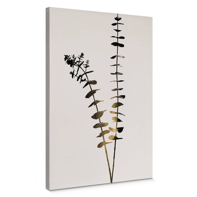 Leinwandbild Kubistika - Schwarz-Goldener Eukalyptus