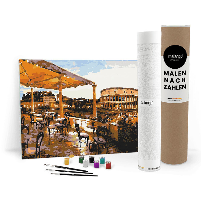Malen nach Zahlen Leinwandbild - Café am Kolosseum No. 1