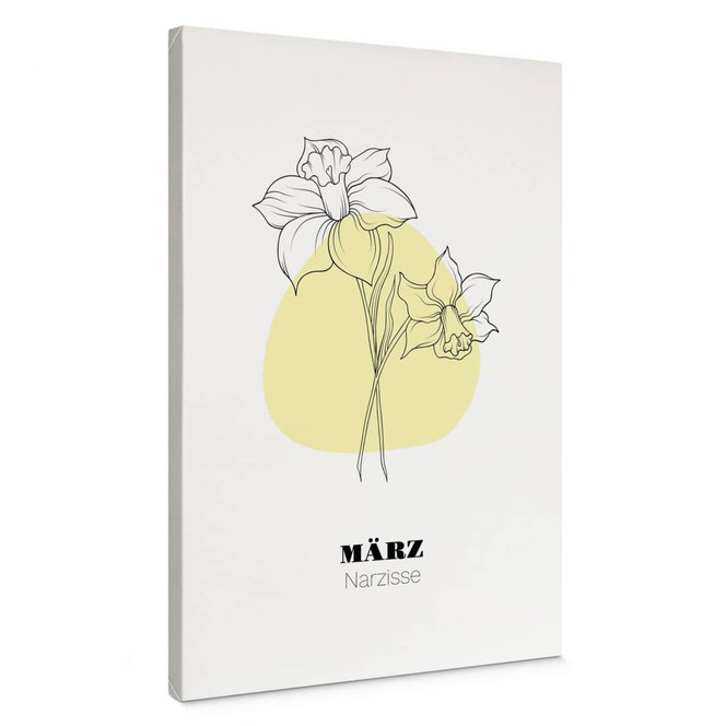 Personalisierbares Leinwandbild Monatsblume März