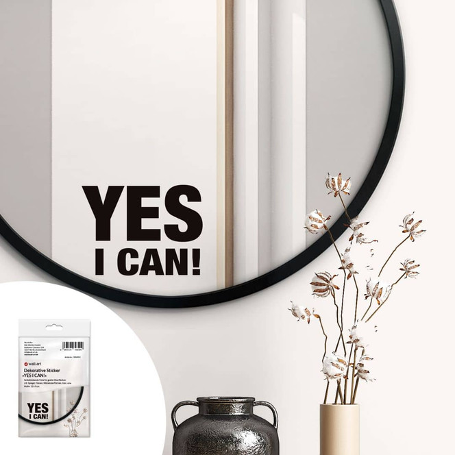 Spiegelsticker, Dekorativer Sticker YES I CAN!